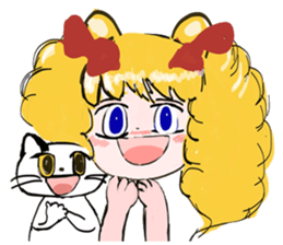 Cat and cat girl sticker #882388