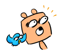 blue bird and Cubic Bear sticker #889281