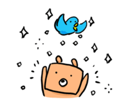 blue bird and Cubic Bear sticker #889311