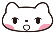 Sticker of white cat sticker #889574