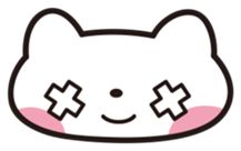 Sticker of white cat sticker #889587