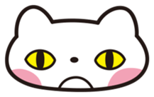 Sticker of white cat sticker #889595