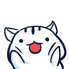 white tabby cat sticker #889720