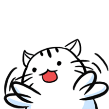 white tabby cat sticker #889735