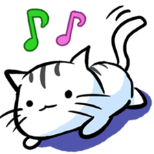 white tabby cat sticker #889740