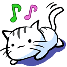 white tabby cat sticker #889740