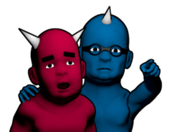 Daemon Friends - Red & Blue sticker #890954