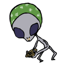 alien peace sticker #894011