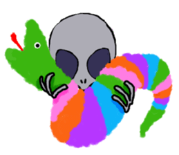 alien peace sticker #894035