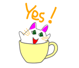 Cat in the tea cup in English sticker #898320