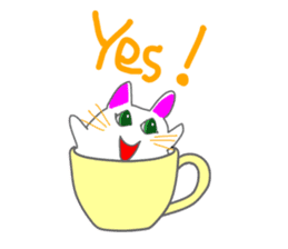 Cat in the tea cup in English sticker #898320