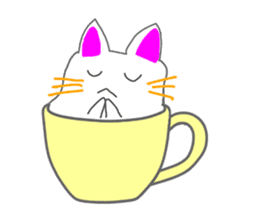 Cat in the tea cup in English sticker #898321