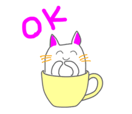 Cat in the tea cup in English sticker #898322