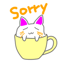 Cat in the tea cup in English sticker #898324