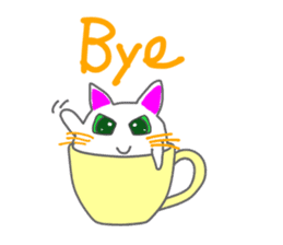 Cat in the tea cup in English sticker #898325
