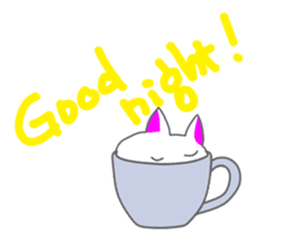 Cat in the tea cup in English sticker #898327