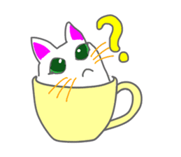 Cat in the tea cup in English sticker #898328