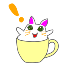 Cat in the tea cup in English sticker #898329