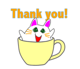 Cat in the tea cup in English sticker #898330