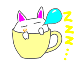 Cat in the tea cup in English sticker #898331