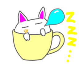 Cat in the tea cup in English sticker #898331
