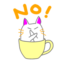 Cat in the tea cup in English sticker #898332