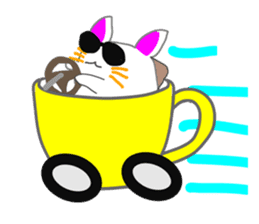 Cat in the tea cup in English sticker #898333