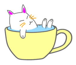 Cat in the tea cup in English sticker #898334