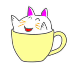 Cat in the tea cup in English sticker #898336