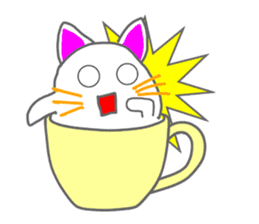 Cat in the tea cup in English sticker #898337