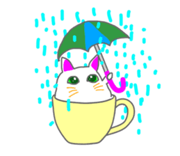 Cat in the tea cup in English sticker #898338
