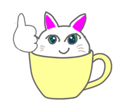 Cat in the tea cup in English sticker #898339