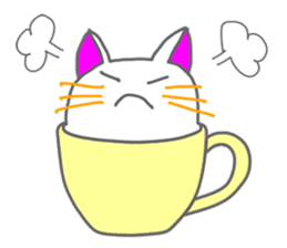 Cat in the tea cup in English sticker #898340