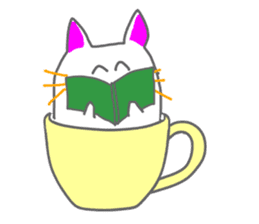 Cat in the tea cup in English sticker #898342