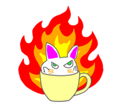 Cat in the tea cup in English sticker #898343