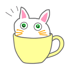 Cat in the tea cup in English sticker #898344