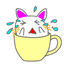 Cat in the tea cup in English sticker #898345