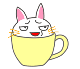 Cat in the tea cup in English sticker #898346