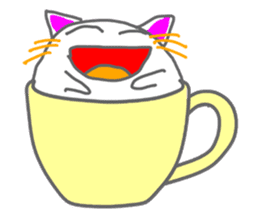 Cat in the tea cup in English sticker #898347
