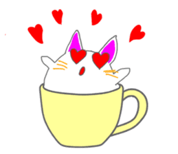 Cat in the tea cup in English sticker #898348