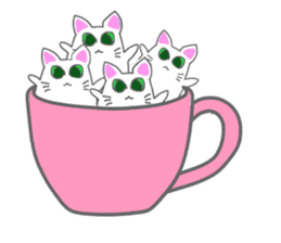 Cat in the tea cup in English sticker #898349