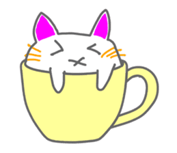 Cat in the tea cup in English sticker #898350