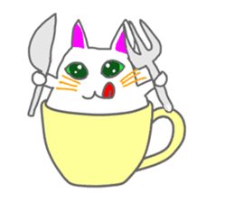 Cat in the tea cup in English sticker #898351