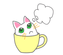 Cat in the tea cup in English sticker #898352