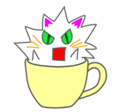 Cat in the tea cup in English sticker #898353
