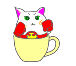 Cat in the tea cup in English sticker #898354