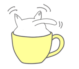 Cat in the tea cup in English sticker #898355