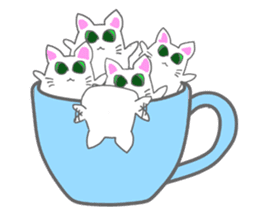 Cat in the tea cup in English sticker #898356