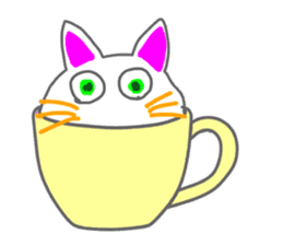 Cat in the tea cup in English sticker #898358