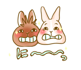 Rabbits Ami and foo sticker #900722